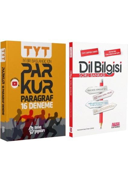 TYT Paragraf Parkur Deneme ve AKM Dil Bilgisi Soru Bankası Seti 2 Kitap