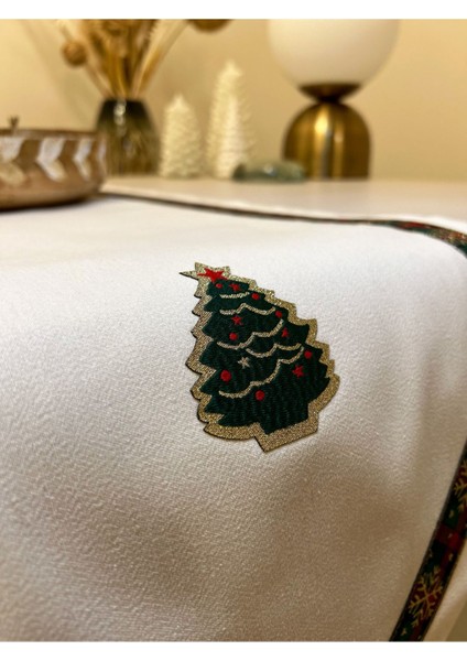 Yılbaşı Temalı Runner / 140X40 / El Yapımı / Dikişli Leke Tutmaz / Christmas Temalı - Noel Temalı