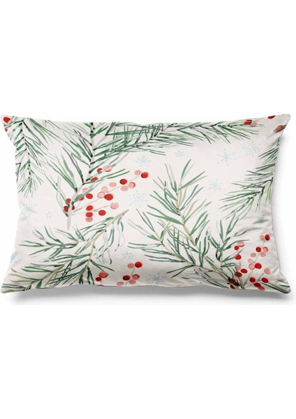 Yeşil Dikdörtgen Süet Çift Taraflı Desenli Kırlent Kılıfı