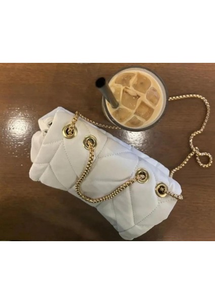 Giz&em Beyaz Günlük Şık Çanca Gold Askılı fiyatları