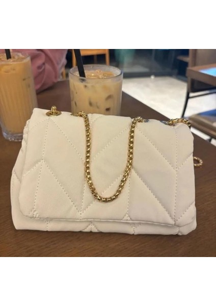 Giz&em Beyaz Günlük Şık Çanca Gold Askılı modelleri