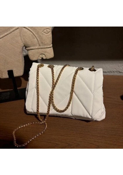 Giz&em Beyaz Günlük Şık Çanca Gold Askılı fırsatları