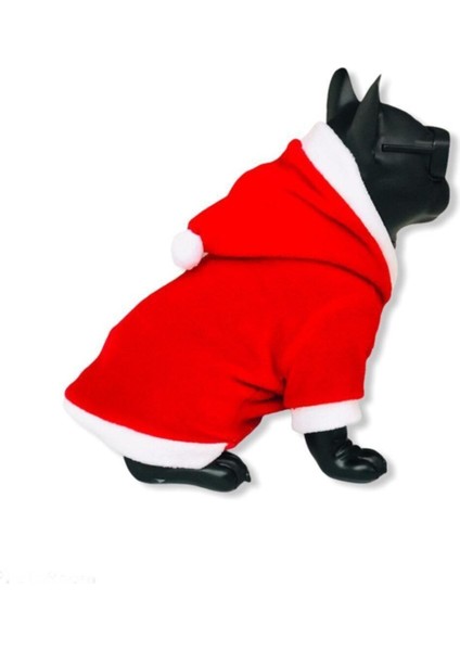 Köpek ve kedi için Noel Baba polar üst giyim, kırmızı renkli, şık ve rahat tasarım