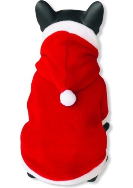 Köpek ve kedi için Noel Baba polar üst giyim, kırmızı renkli, şık ve rahat tasarım