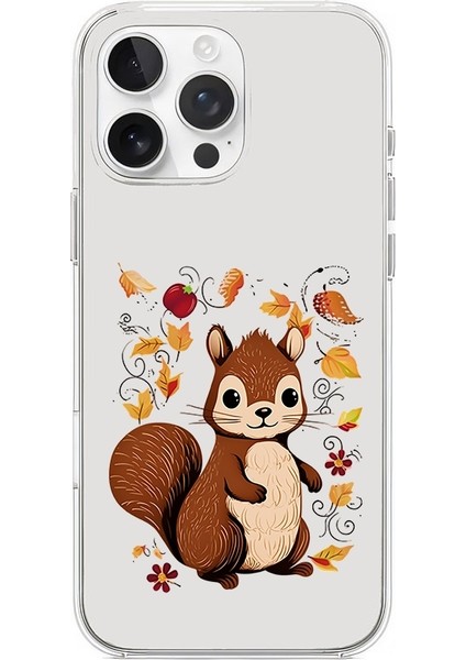 Apple Iphone 16 Pro Uyumlu Sonbahar Sincap Desenli Silikon Kılıf