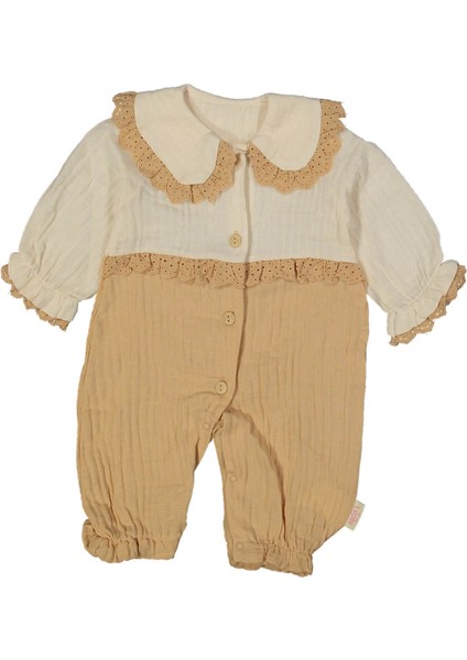 Yoro Fistolu Müslin Kız Bebek Tulum