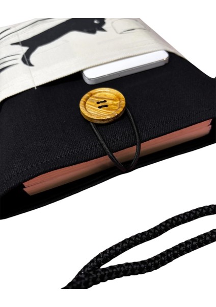 Kitap Kılıfı , Kitap Çantası , Book Bag , Tablet Bag , Book Sleeve , Ebook Bag (Kedi Kitap Kahve ) modelleri