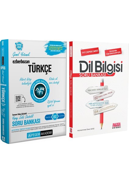KPSS Türkçe ve Akm Dil Bilgisi Soru Bankası Seti 2 Kitap