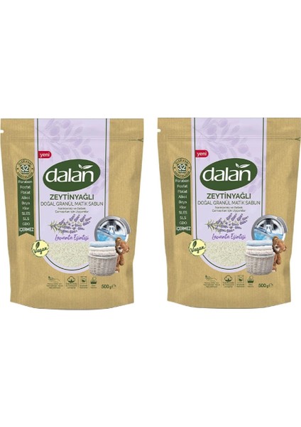 Doğal Granül Sabun Zeytinyağlı Lavanta Esintisi 500 gr x 2 Adet