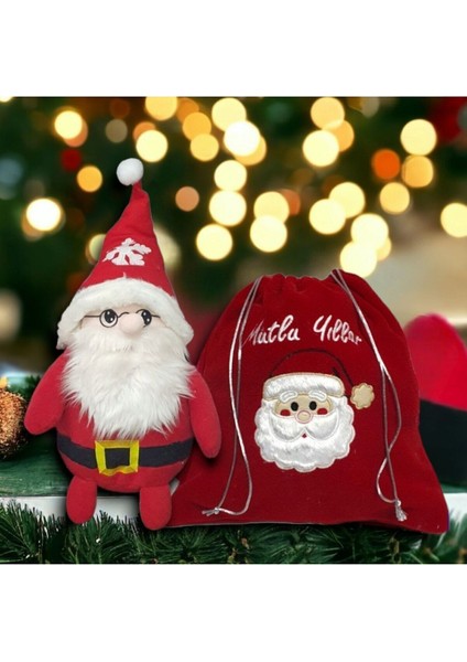 Sevgiliye En Güzel Hediyeler Çantalı Noel Baba 60 cm Yılbaşı Dekoru ve Peluş Oyuncağı modelleri