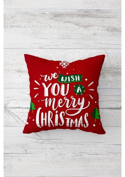 Kırmızı Noel Baba Temalı Fermuarlı Yastık Kılıfı Takımı (4 adet) modelleri