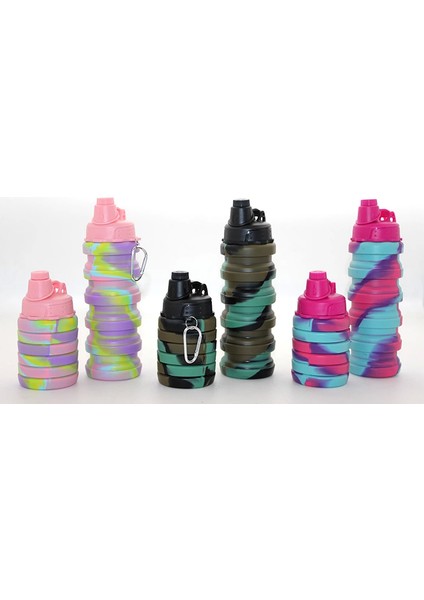 Katlanabilir Portatif Silikon Su Şişesi 500 ml ALK3141 - 1OL4737-3417