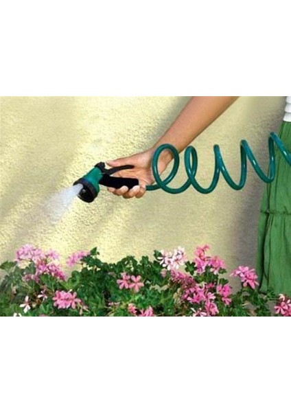 30 Metre Spiral Hortum + 4 Fonksiyonlu Özel Sulama Tabancası (4767) - 1OL5044-1069