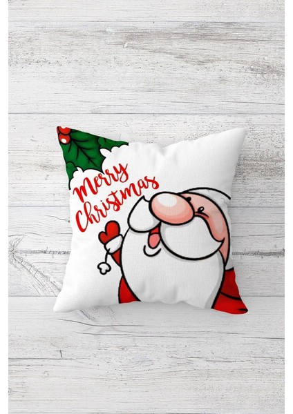 Kırmızı Noel Baba Yılbaşı Kırlent Kılıfı Takımı, 4'lü, Pamuklu, Şık ve Rahat fırsatları
