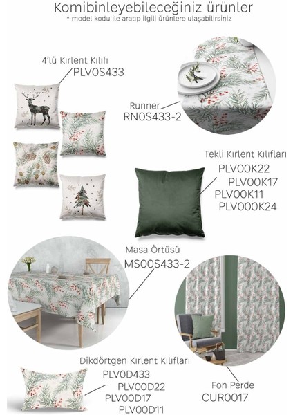 Çift Tarafı Baskılı Winter Desenli 4'lü Süet Kırlent Kılıfı Yılbaşı Christmas Yeniyıl Noel fiyatları