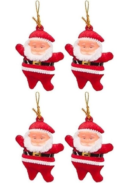 4'lü Noel Baba Yılbaşı Çam Ağacı Süsü