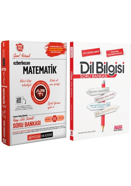 KPSS Ezberbozan Matematik ve AKM Dil Bilgisi Soru Bankası Seti 2 Kitap