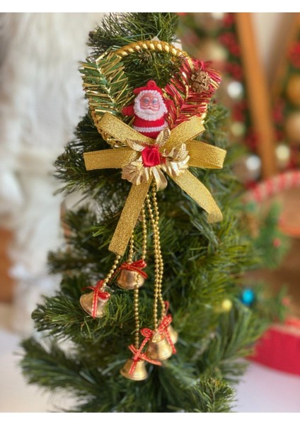 Yılbaşı Lüks Kapı Duvar Çam Ağacı Sartkıt Çelenk Zincir Zil Süs Noel Baba Çan