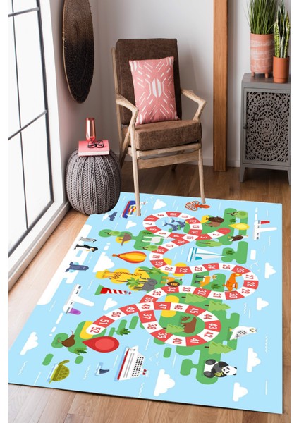 Homier Punto Yıkanabilir Kaymaz Taban Halı Çocuk Odası H-Ck-10196a
