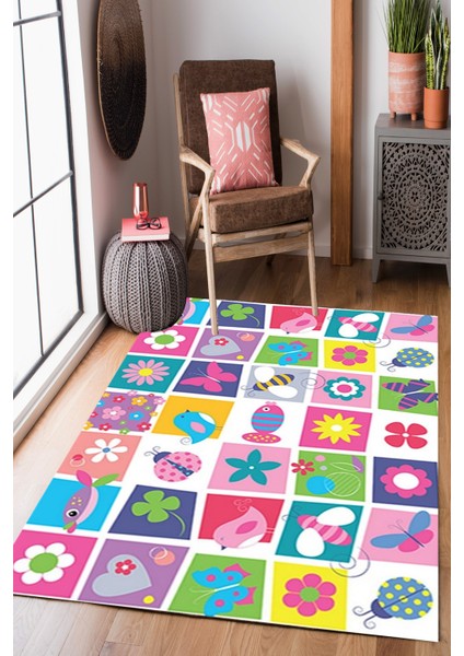 Homier Punto Kalitesi Yıkanabilir Kaymaz Taban Halı Çocuk Odası H-CK-10084A