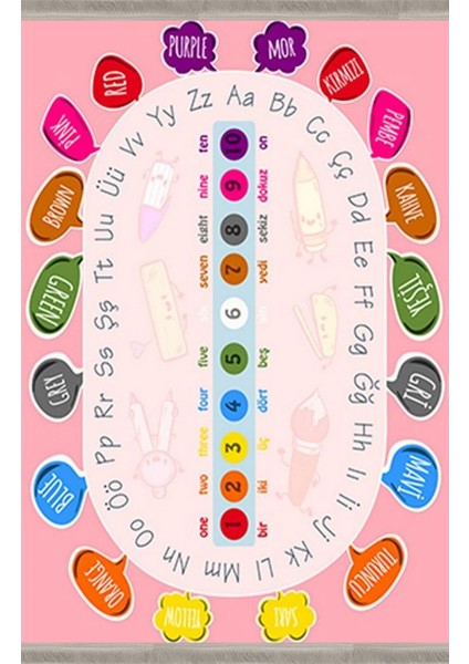 Enbe Ekonomik Yıkanabilir Kaymaz Taban Halı Çocuk Odası E-CK-10102B