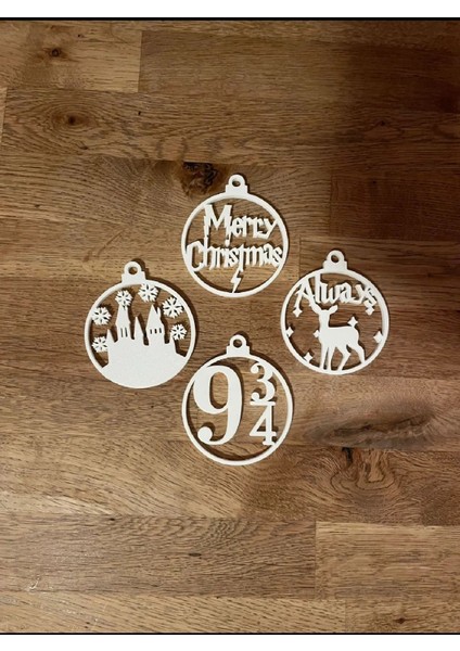 Harry Potter Temalı Beyaz 12 Adet Yılbaşı Ağacı Süsü Yeni Yıl Noel 7 cm modelleri