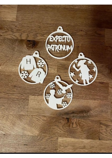 Harry Potter Temalı Beyaz 12 Adet Yılbaşı Ağacı Süsü Yeni Yıl Noel 7 cm fırsatları