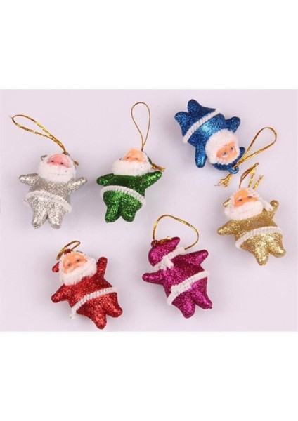 Yılbaşı Karışık Renkli Noel Baba Figürü 6 Lı