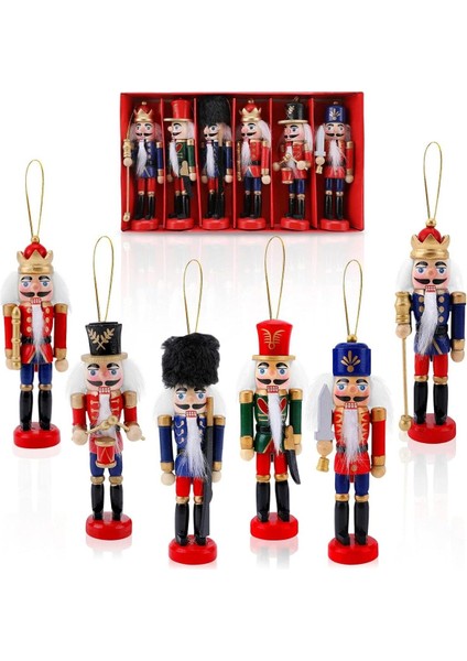 Yılbaşı Noel Süsleme 6lı Kurşun Asker, 13CM Fındıkkıran Tahta Adam Asker Retro Ahşap Adam Süs fiyatları