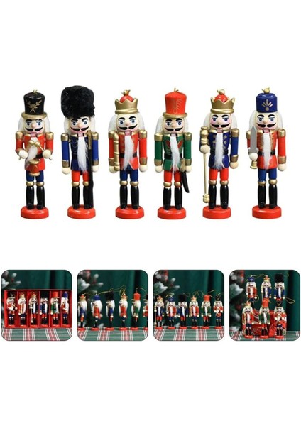 Yılbaşı Noel Süsleme 6lı Kurşun Asker, 13CM Fındıkkıran Tahta Adam Asker Retro Ahşap Adam Süs indirimleri