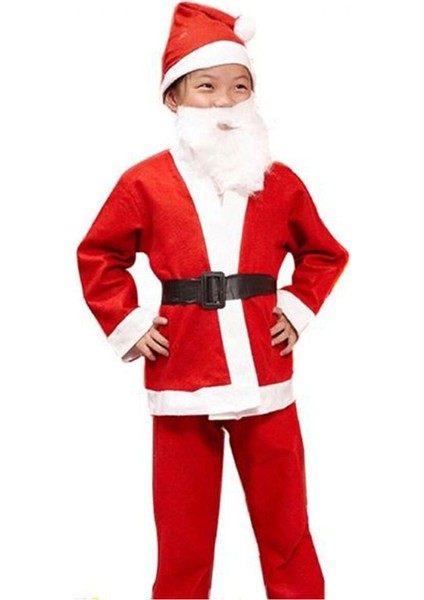 Erkek Çocuk Noel Baba Kıyafeti Kostümü 11-14 Yaş Elyaf