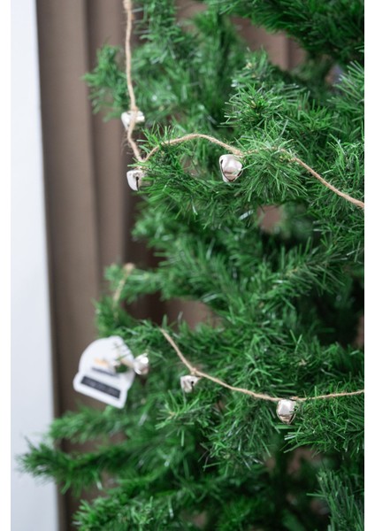 Yılbaşı Jüt Ip Gümüş Zilli Zincir Noel Çam Ağaç Süsü
