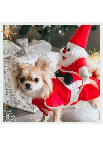 Köpek ve kedi için kırmızı-beyaz Noel Baba takım seti, şık ve eğlenceli görünüm sağlar.