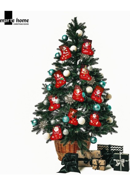 Yılbaşı & Christmas Desenli Dekoratif Hediye Kesesi Noel Çorabı modelleri