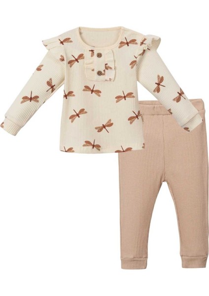 Yusufçuk Desenli Kaşkorse Kız Bebek Takım