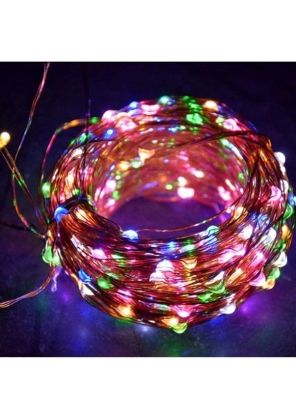 5mt Peri Rgb 50 LED Pilli Noel Parti Yılbaşı Ağaç Dekoratif Aydınlatma Lambası Animasyonlu Süsleme