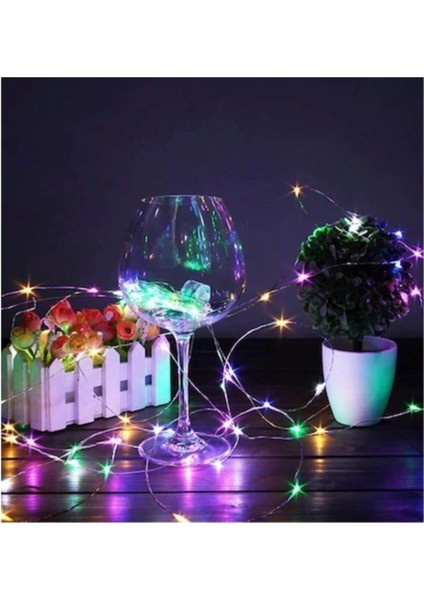 5mt Peri Rgb 50 LED Pilli Noel Parti Yılbaşı Ağaç Dekoratif Aydınlatma Lambası Animasyonlu Süsleme fiyatları