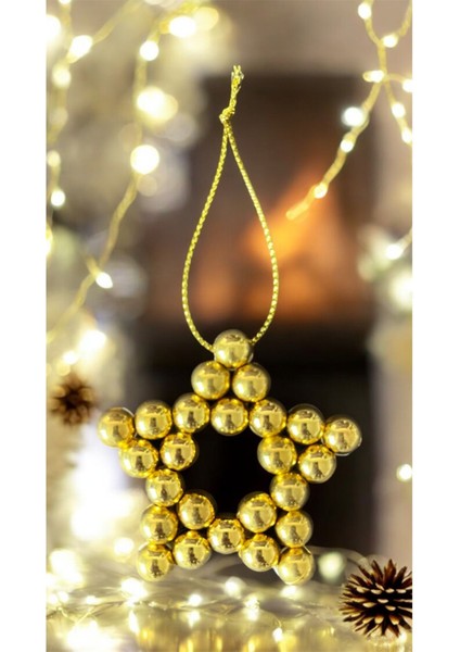 5 Adet Dekoratif Metalik Boncuklu Yıldız Yılbaşı Ağacı Noel Ağacı Süsü 5 cm Gold fiyatları