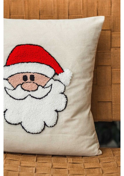 Renkli Noel Desenli Keten Kırlent Kılıfı, Kırmızı, Şık ve Rahat Dekorasyon Parçası fiyatları