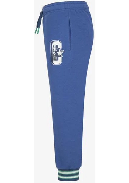 Lastikli Paça Mavi Erkek Eşofman Altı 9CG042-BLD-CNVB Retro Varsıty Ft