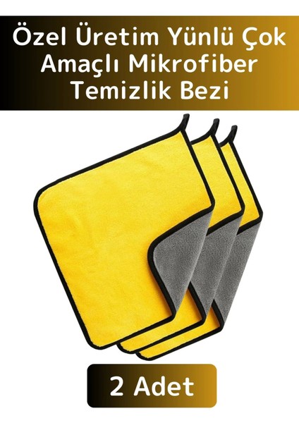 Premium Yünlü Mikrofiber Araba Mutfak Banyo Lavabo Yıkama Temizleme Bezi 2 Adet