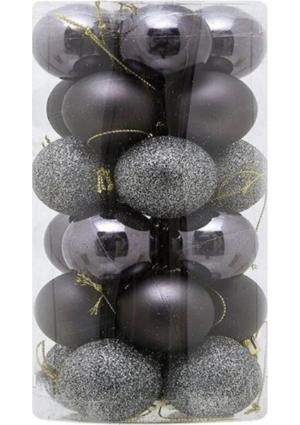 Yılbaşı Ağacı Topu 6 cm 24'lü Top Yılbaşı Süsleri Noel Yeniyıl