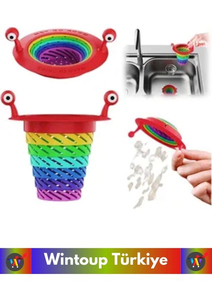 Uzun Ömürlü 6 Kademeli Katlanabilir Gökkuşağı Mutfak Lavabo Musluk Tıkanma Önleyici Lavabo Süzgeci modelleri