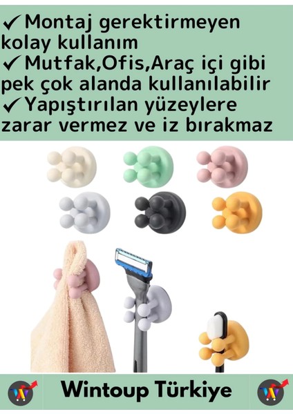 Premium Uzun Ömürlü Silikon Çok Amaçlı Yapışkanlı Duvara Yapıştırılabilir Pratik Tutucu Klips 5 Adet fiyatları