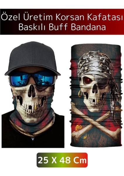 Yüksek Kaliteli Şık Kuru Kafa Tasarımlı Motor Açık Hava Spor Çok Amaçlı Saç Boyun Bilek Buff Bandana