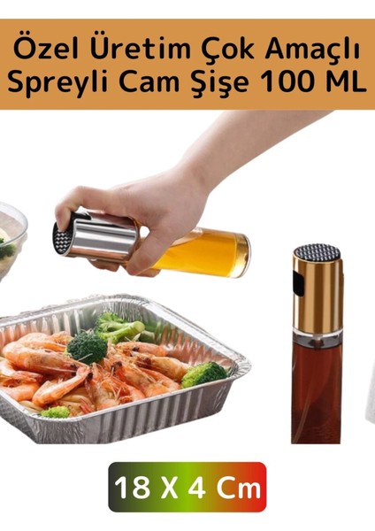 Yüksek Kaliteli Uzun Ömürlü Mutfak Yağ Sirke Limon Suyu Çok Amaçlı Spreyli 100 ml Cam Yağdanlık 2 Ad
