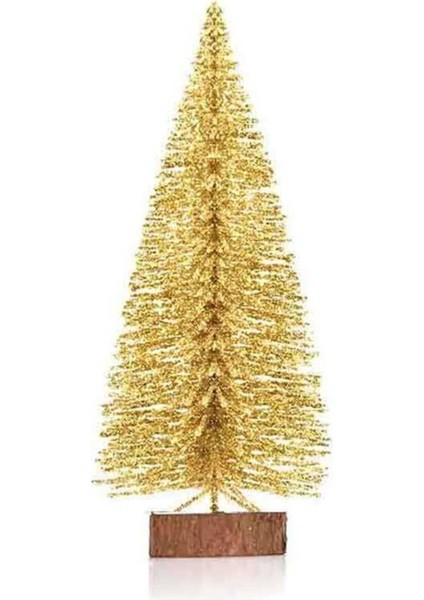 Yılbaşı Süsleri Masa Çamı Noel Altın Renk Çam