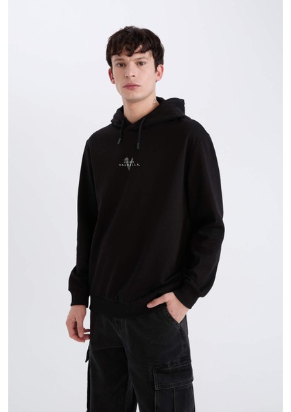Vikings Valhalla Regular Fit Kapüşonlu Sırt Baskılı Sweatshirt D5863AX24WN fırsatları