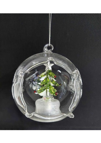 Renkli Işıklı Yılbaşı Fanusu, 10x9cm, Ağaç ve Yıldız Detaylı, 1 adet fiyatları