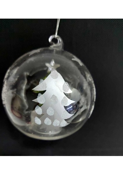 Renkli Işıklı Yılbaşı Fanusu, 10x9cm, Ağaç ve Yıldız Detaylı, 1 adet fırsatları